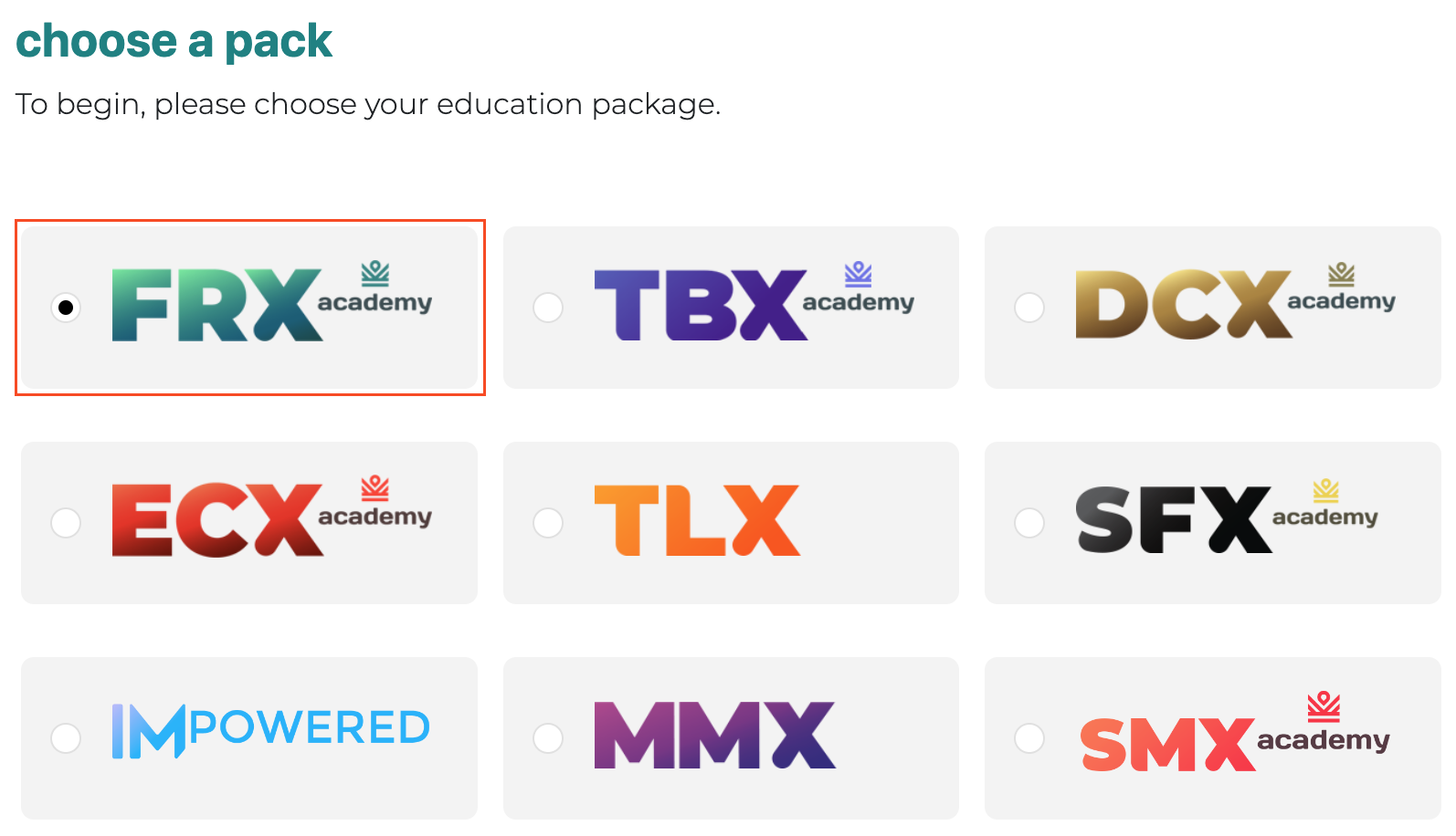 IM Academy FRX Package